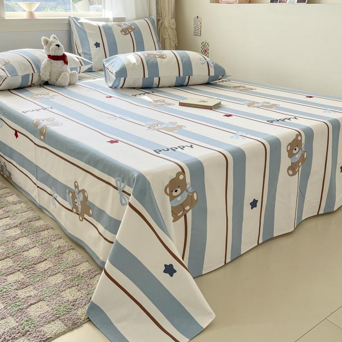 91家纺网 家纺一手货源 找家纺 新印象2025新款直角纯棉老粗布套件 床单款老粗布 -米欧熊