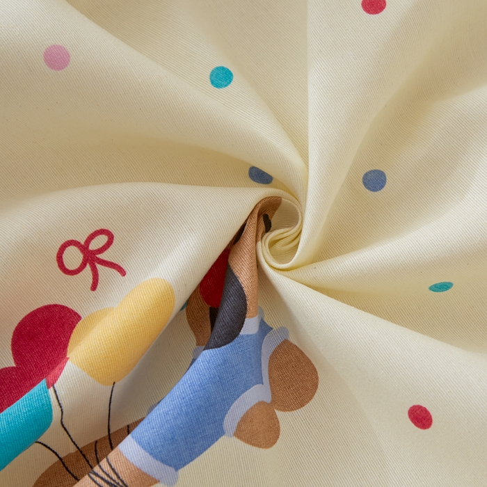 91家纺网 家纺一手货源 找家纺 棉乐町家居 2025新款锦柔老粗布印花床笠 小狗乐园