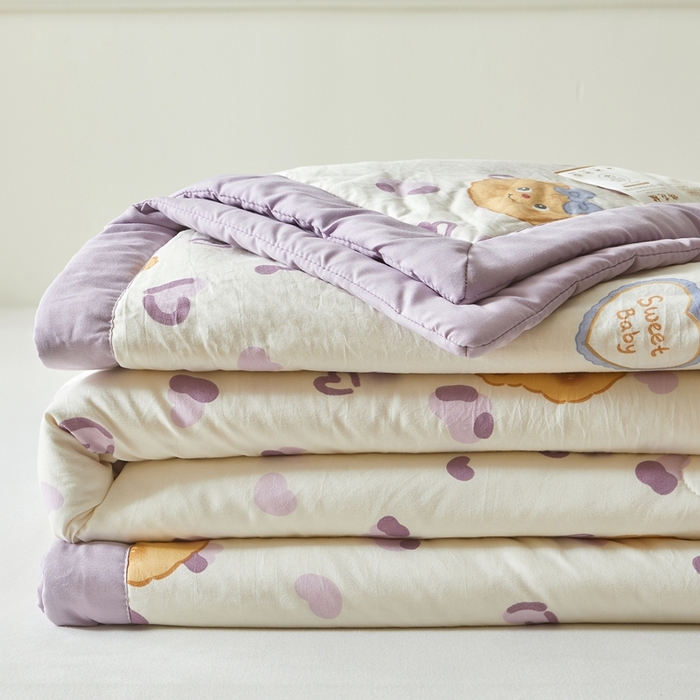 91家纺网 家纺一手货源 找家纺 爱屋及屋2025新款棉花夏被 豹纹小熊