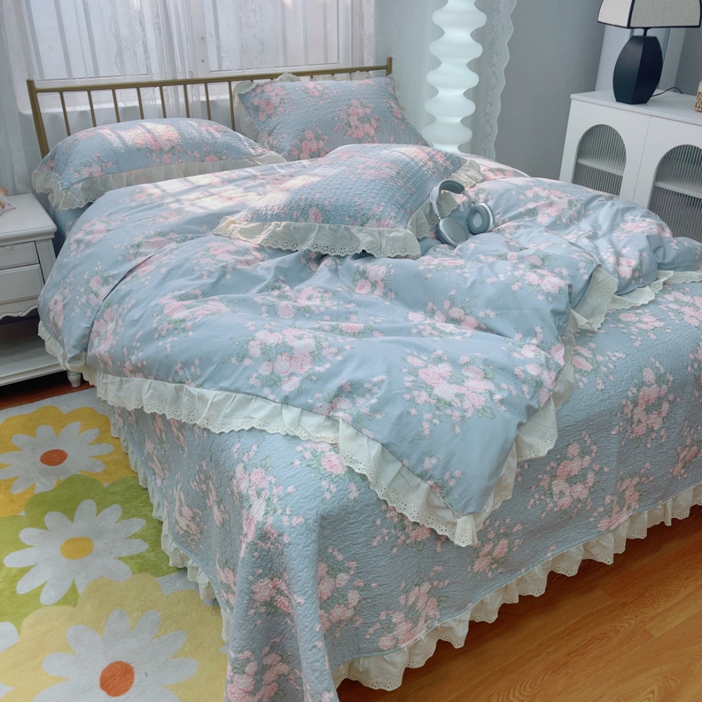 91家纺网 家纺一手货源 找家纺 （总）暖居 2025春夏款高温砂洗棉花床盖三件套被套四件套同款纯棉夏被空调被四季