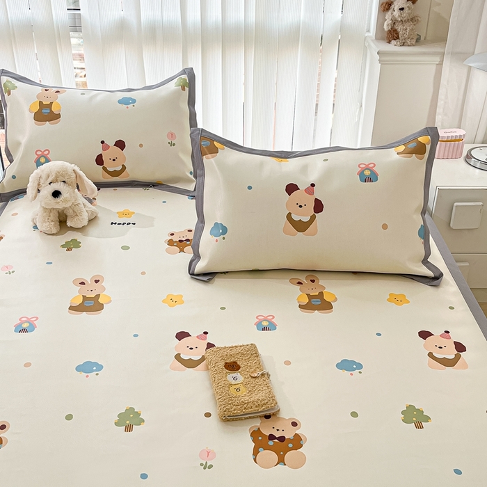 91家纺网 家纺一手货源 找家纺 川悦生活 2025新款600D立体宽边冰丝印花凉席 咔吉