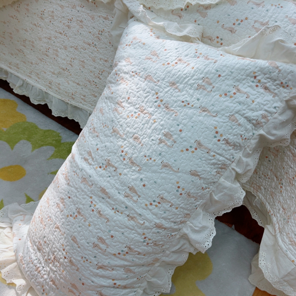 91家纺网 家纺一手货源 找家纺 暖居 2025春夏款高温砂洗棉花床盖三件套被套四件套同款纯棉夏被空调被四季 开心鸭