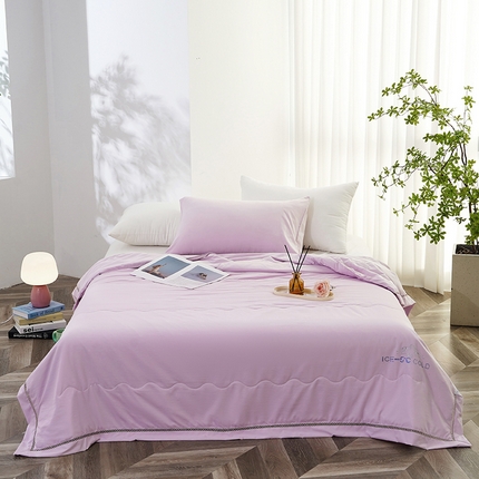 优姿2025新款云柔棉大豆镂空烫钻夏被被子被芯 紫色