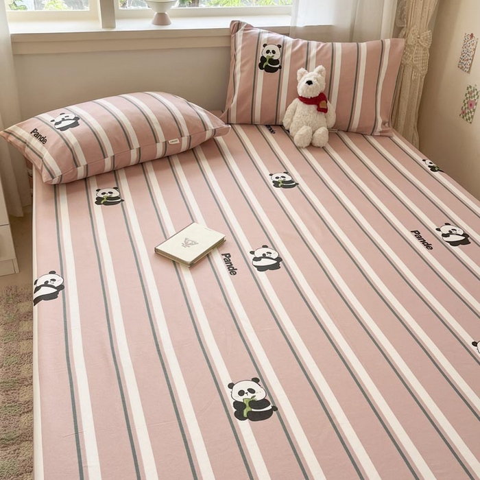 91家纺网 家纺一手货源 找家纺 新印象2025新款直角纯棉老粗布套件 床单款老粗布 -小熊猫