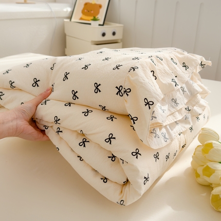 91家纺网 家纺一手货源 找家纺 （总）默忆 2025新款韩版花边木棉夏被夏凉被空调被被子被芯