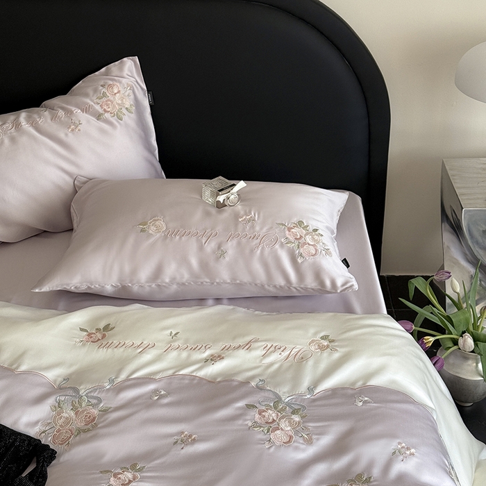 91家纺网 家纺一手货源 找家纺 鹿班家居 2025新款夏季60S莱赛尔刺绣四件套-泡芙发带【标准会员-20元】 泡芙发带-紫色