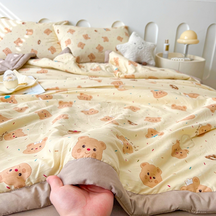 91家纺网 家纺一手货源 找家纺 爱屋及屋2025新款棉花夏被 奥利熊