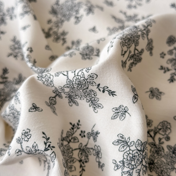 91家纺网 家纺一手货源 找家纺 晨晨 2025春夏新款针织双层纱韩版床盖四件套 萱花-灰