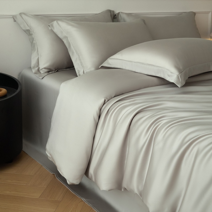 91家纺网 家纺一手货源 找家纺 涵宸2025新款天丝-天丝棉-纯色四件套-场景1 太空灰