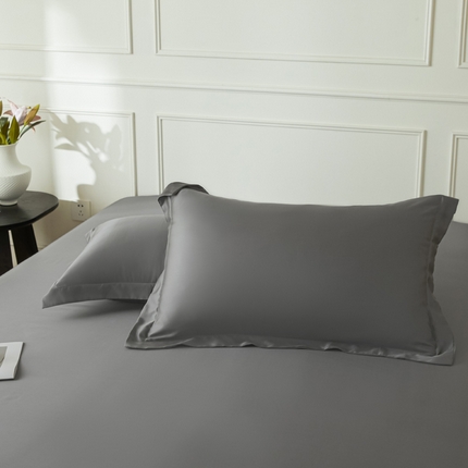 涵宸2025新款天丝-天丝棉-纯色单枕套-场景1 枕套-星夜灰