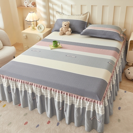 名优家纺 2025新款A类13070全棉纯棉韩版印花床裙 北野