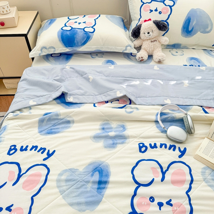 91家纺网 家纺一手货源 找家纺 天之爱 2025新款春夏全棉纯棉印花夏被夏凉被空调被被子被芯晴天小兔