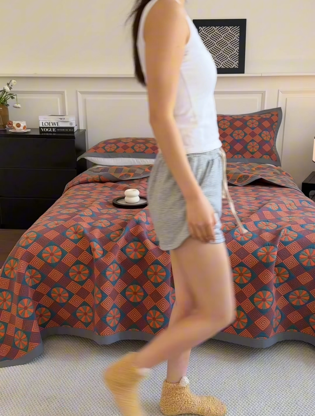 91家纺网 家纺一手货源 找家纺 棠薇家纺 2025新款60S长绒棉纯棉纱布毛巾被 恬静时光