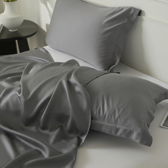 91家纺网 家纺一手货源 找家纺 涵宸2025新款天丝-天丝棉-纯色单枕套-场景1 枕套-星夜灰