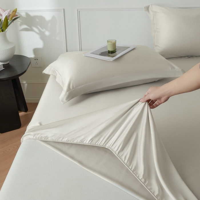 91家纺网 家纺一手货源 找家纺 涵宸2025新款天丝-天丝棉-纯色单床笠-场景1 床笠-太空灰