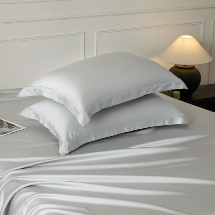 91家纺网 家纺一手货源 找家纺 涵宸2025新款天丝-天丝棉-纯色单枕套-场景1 枕套-时尚灰