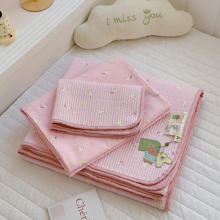 91家纺网 家纺一手货源 找家纺 （总）赫梵茜 2025新款有氧针织双层纱单床盖床盖三件套床盖四件套