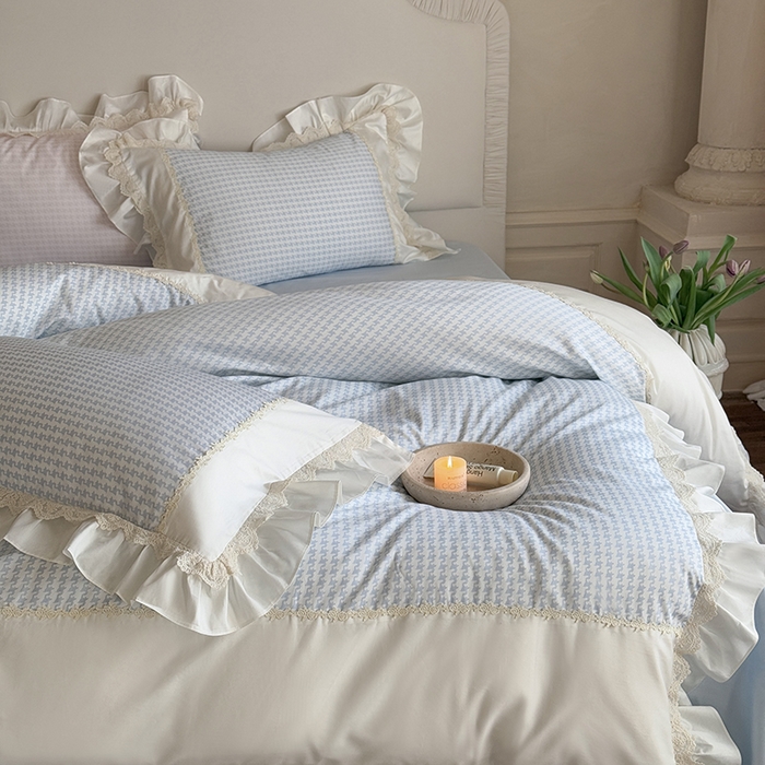 91家纺网 家纺一手货源 找家纺 MIU缪家居 2025新款100支全棉四件套-索菲娅 索菲娅-baby蓝