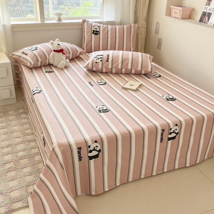 91家纺网 家纺一手货源 找家纺 新印象2025新款直角纯棉老粗布套件 床单款老粗布 -小熊猫