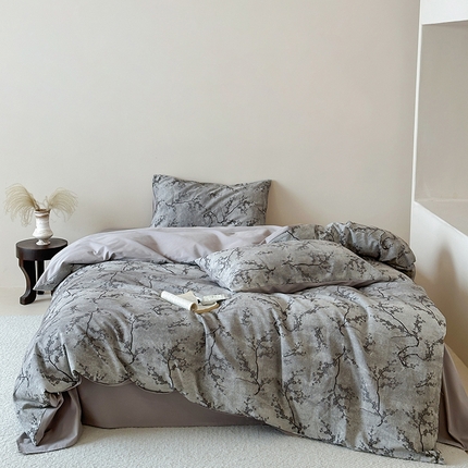 91家纺网 家纺一手货源 找家纺 （总）简家居 2025新款60支色织空气感大提花四件套-乌木沉香