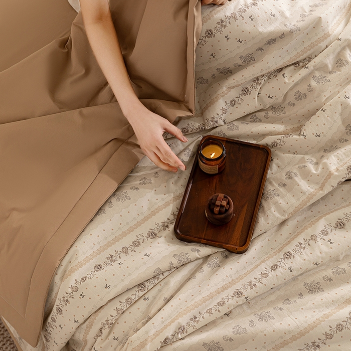 91家纺网 家纺一手货源 找家纺 吾诺 2025 全棉印花单层纱大豆夏被四件套夏凉被空调被子被芯全棉夏被 恬美