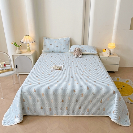 91家纺网 家纺一手货源 找家纺 雅萱家纺 2025新款全棉双层纱床盖单夏被 兔子日记