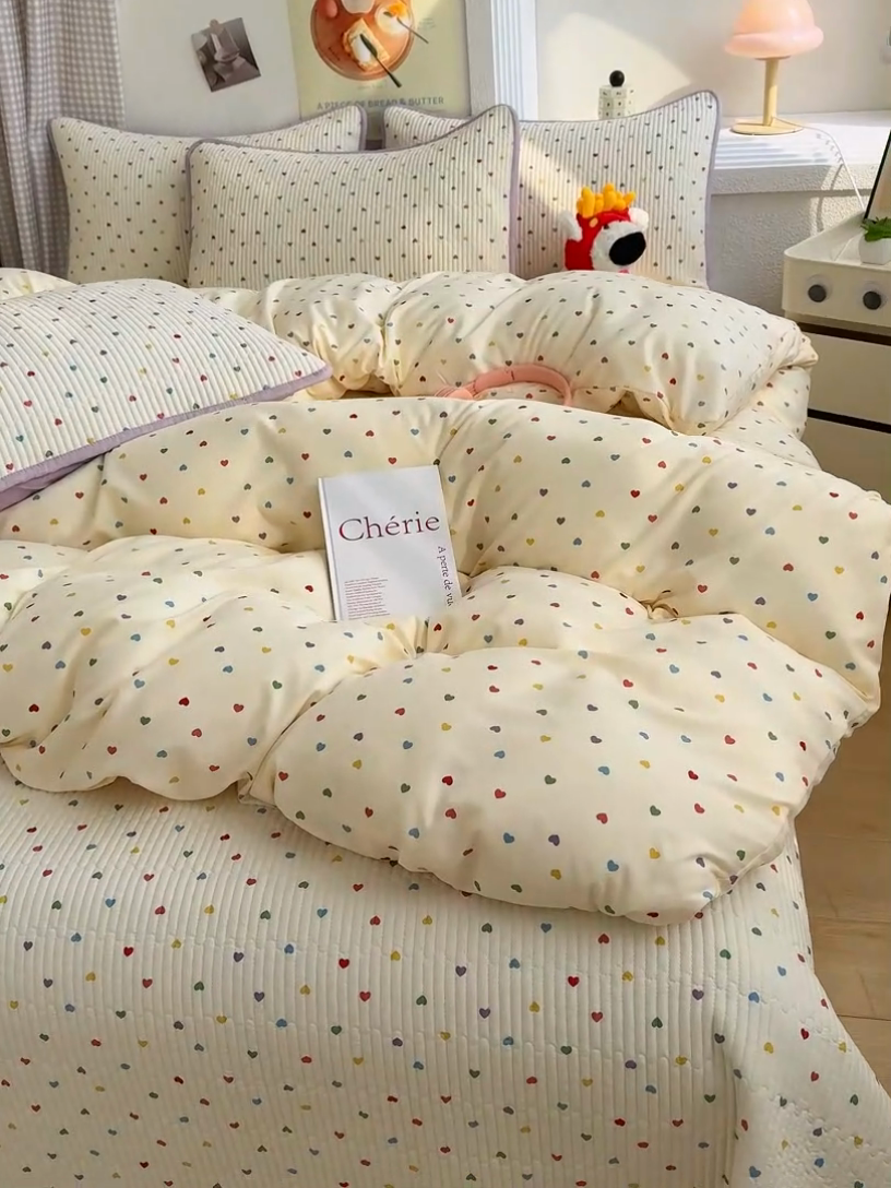 91家纺网 家纺一手货源 找家纺 （总）赫梵茜 2025新款有氧针织双层纱单床盖床盖三件套床盖四件套