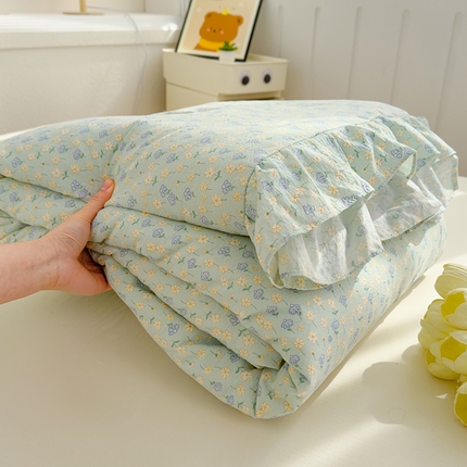 91家纺网 家纺一手货源 找家纺 （总）默忆 2025新款韩版花边木棉夏被夏凉被空调被被子被芯