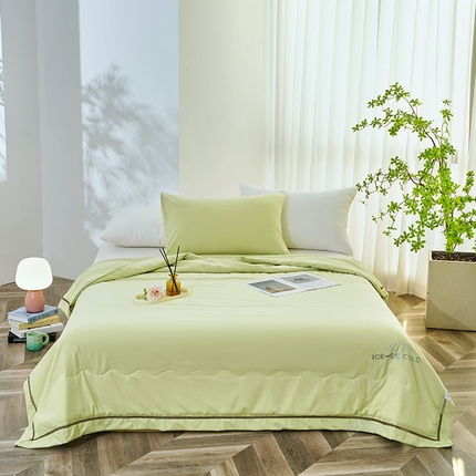 优姿2025新款云柔棉大豆镂空烫钻夏被被子被芯 绿色
