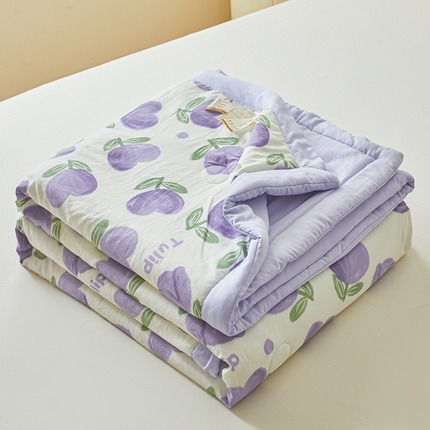 爱屋及屋2025新款棉花夏被 紫色花卉