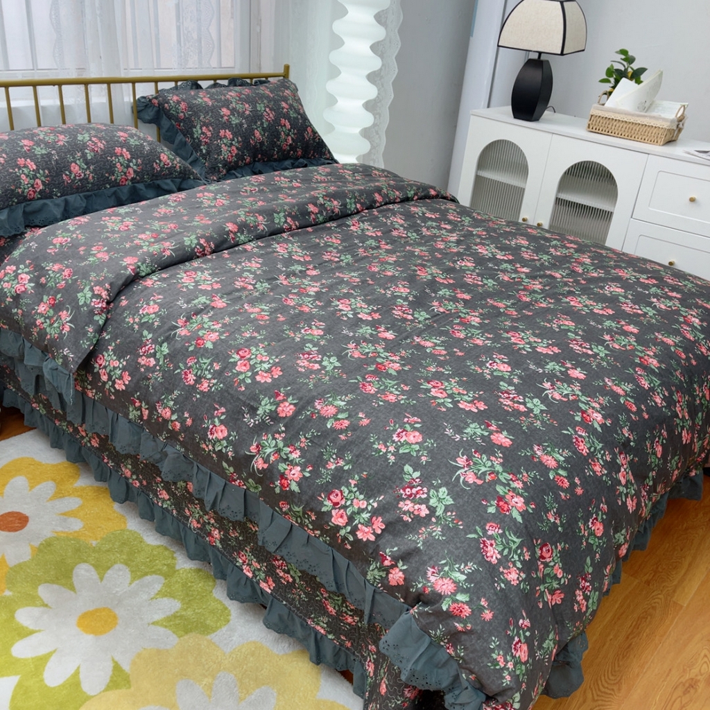 91家纺网 家纺一手货源 找家纺 暖居 2025春夏款高温砂洗棉花床盖三件套被套四件套同款纯棉夏被空调被四季 中国美