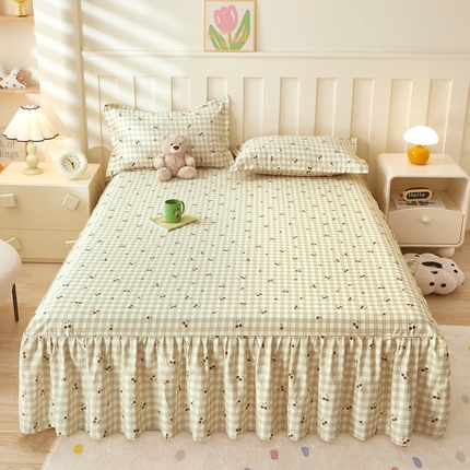 名优家纺 2025新款A类13070全棉纯棉韩版印花床裙 酸甜樱桃