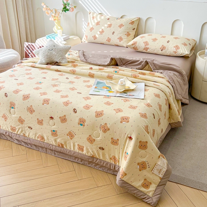 91家纺网 家纺一手货源 找家纺 爱屋及屋2025新款棉花夏被 奥利熊