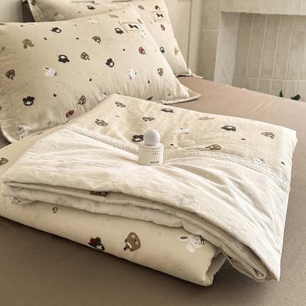 91家纺网 家纺一手货源 找家纺 帕拉美拉 2025新款全棉双层纱玉米聚乳酸夏被春秋被冬被玉米被 三件套四件套 丛林动物