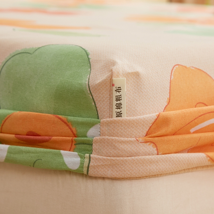 91家纺网 家纺一手货源 找家纺 棉乐町家居 2025新款锦柔老粗布印花床笠 余音