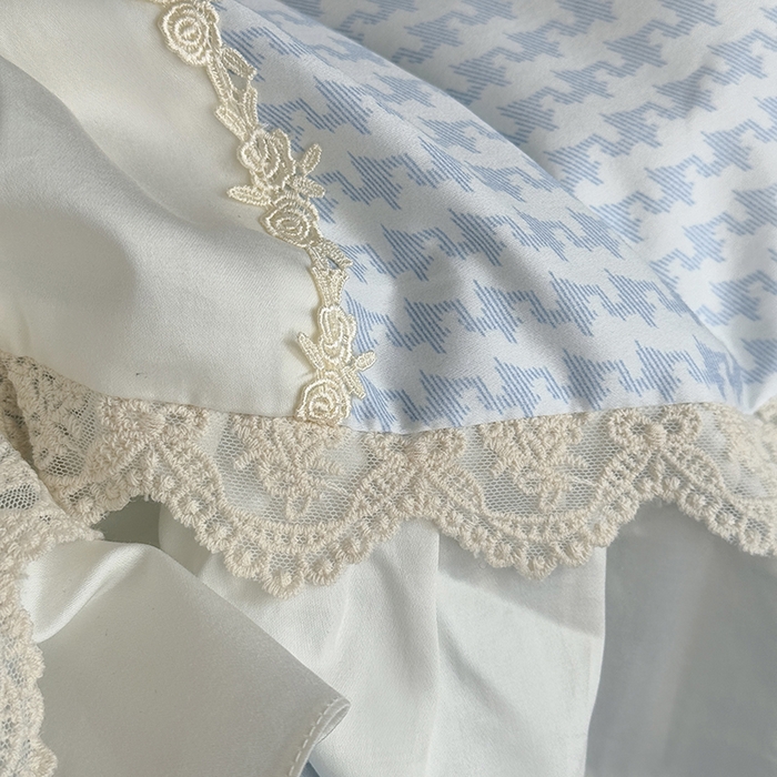 91家纺网 家纺一手货源 找家纺 MIU缪家居 2025新款100支全棉四件套-索菲娅 索菲娅-baby蓝