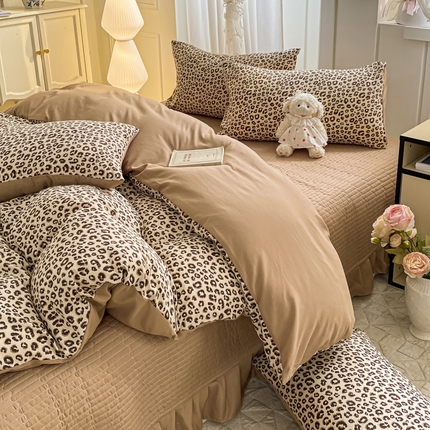 91家纺网 家纺一手货源 找家纺 （总）一比一家纺 2025新款针织双层纱床盖四件套