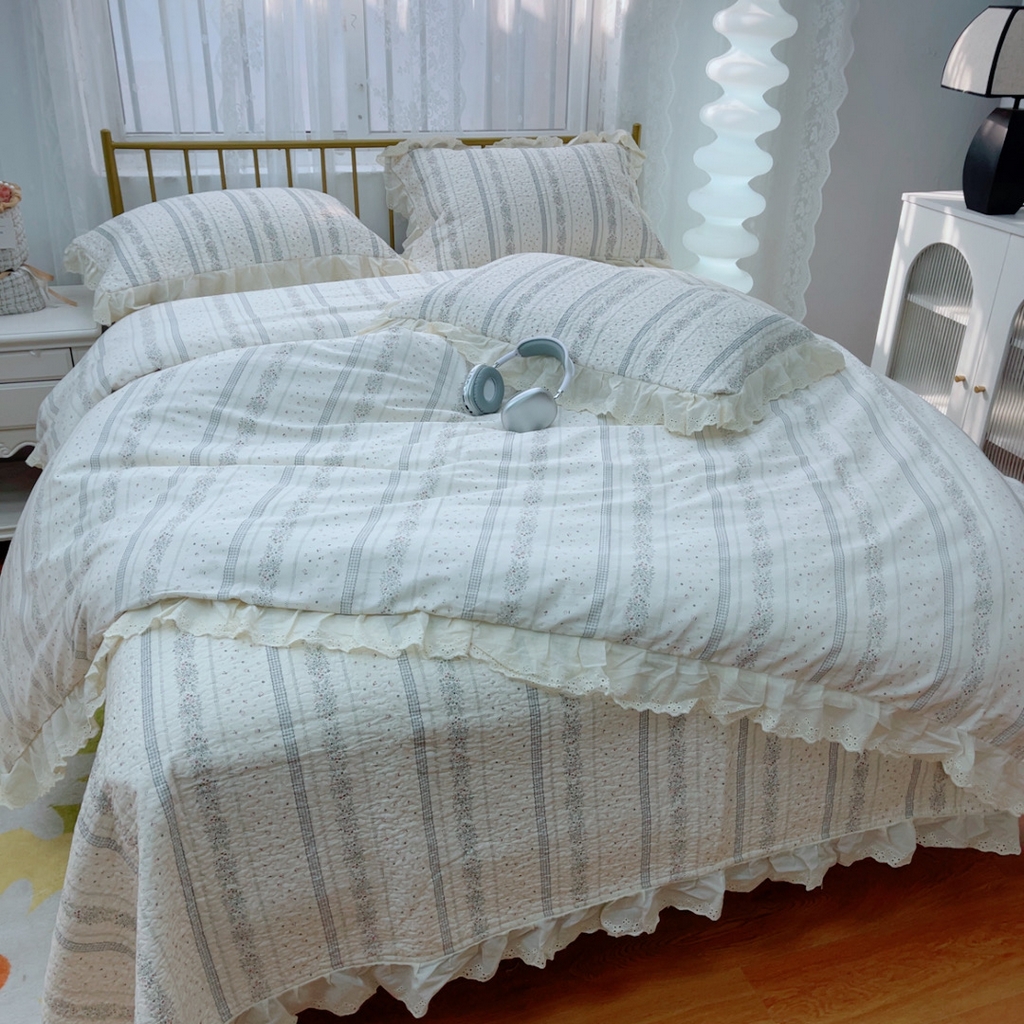 91家纺网 家纺一手货源 找家纺 暖居 2025春夏款高温砂洗棉花床盖三件套被套四件套同款纯棉夏被空调被四季 布兰格