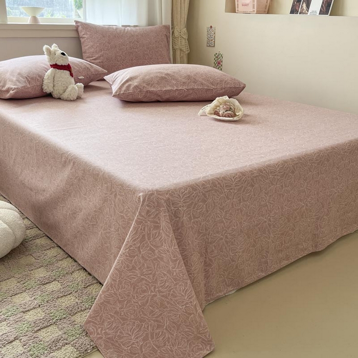 91家纺网 家纺一手货源 找家纺 新印象2025新款直角纯棉老粗布套件 床单款老粗布 -萝梦红