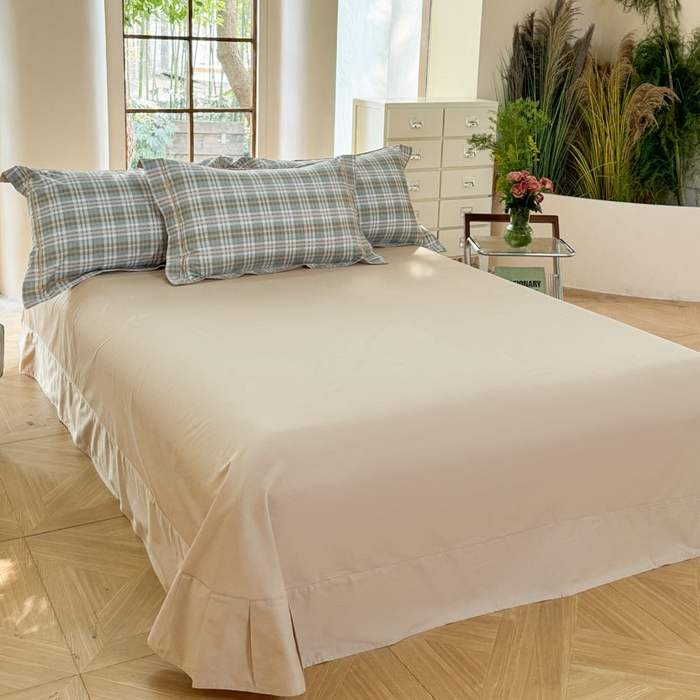 91家纺网 家纺一手货源 找家纺 7V 2025新款轻奢大宽边100%纯棉四件套133*76全棉喷气宽幅长绒棉被套床单床笠套件 橙光