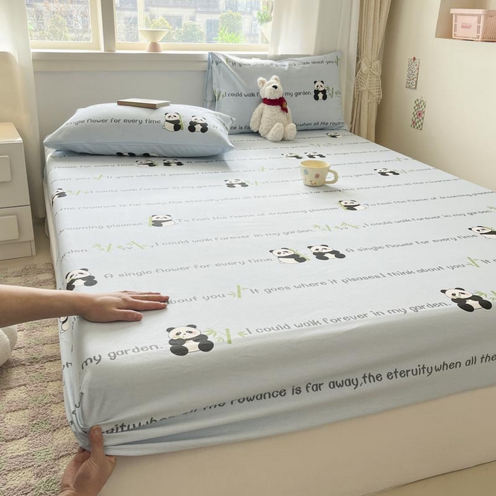 91家纺网 家纺一手货源 找家纺 新印象2025新款直角纯棉老粗布套件 床笠款 老粗布 -盼达