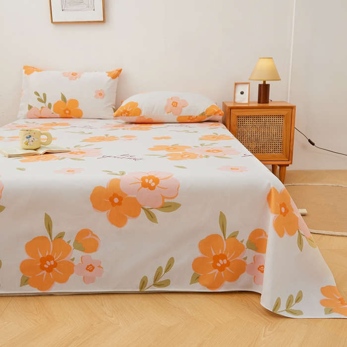 91家纺网 家纺一手货源 找家纺 金泰莱 2025新款锦柔老粗布床单老粗布凉席三件套 朝暮