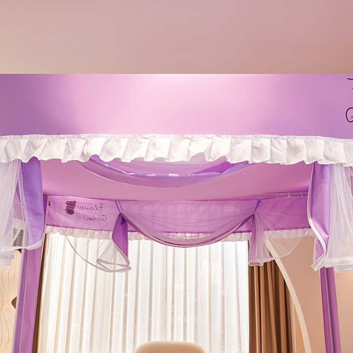 91家纺网 家纺一手货源 找家纺 锦逸家居 2025新款坐床式防摔遮光蚊帐 百年好合-遮光