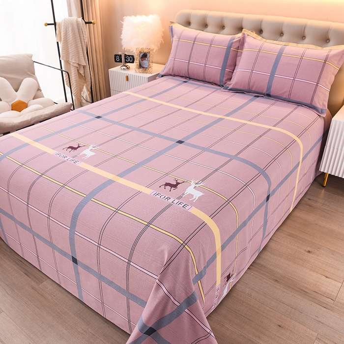 91家纺网 家纺一手货源 找家纺 润淳家居 2025新款老粗布三件套及单品 格鹿 豆沙