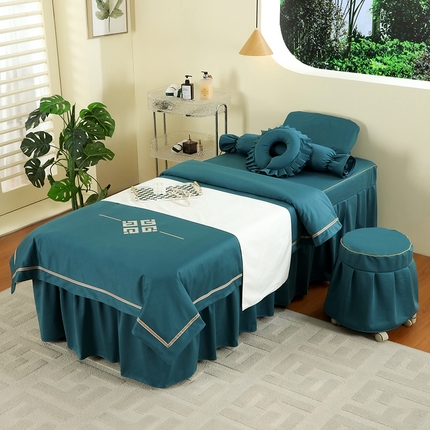 91家纺网 家纺一手货源 找家纺 千姿坊 2025新款床罩四件套-倾城 倾城-墨绿