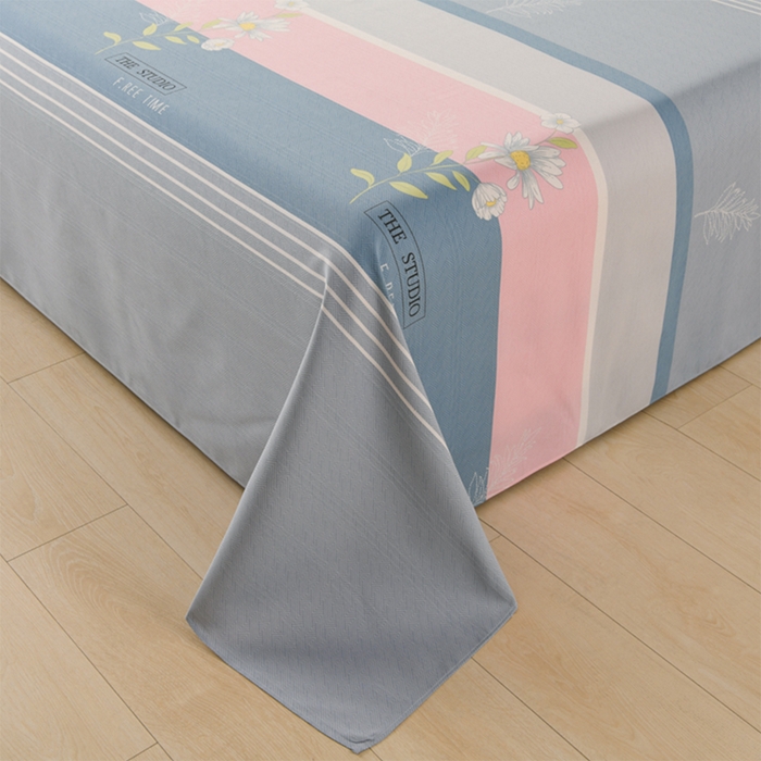 91家纺网 家纺一手货源 找家纺 润淳家居 2025新款老粗布三件套及单品 花簇 粉