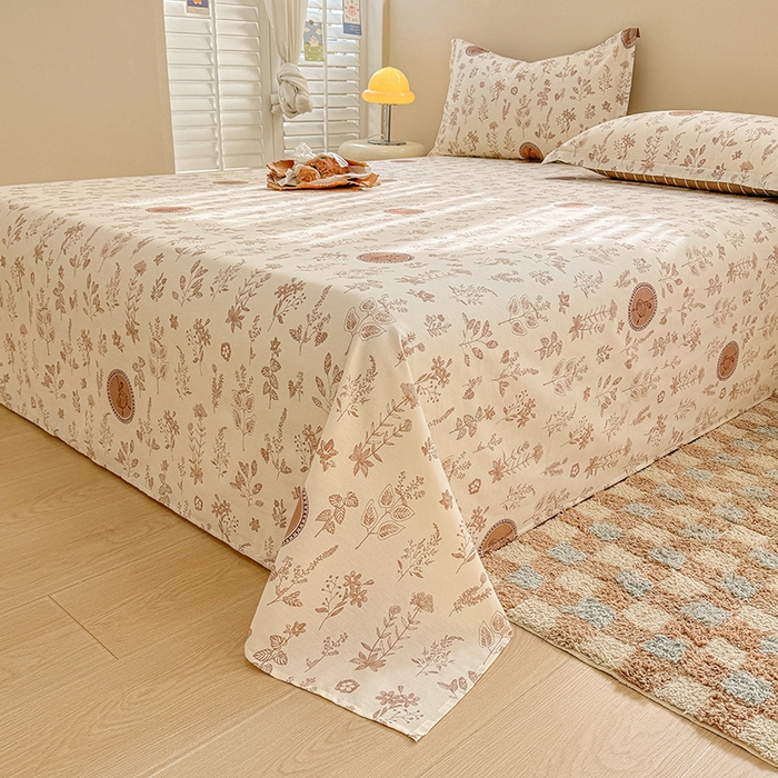 91家纺网 家纺一手货源 找家纺 绵庭家纺 2025新款12868全棉套件单品系列二单床单 烟染秋色