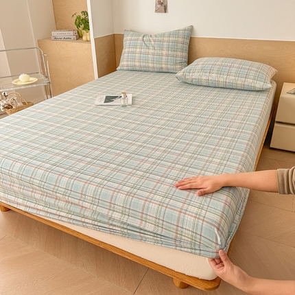 91家纺网 家纺一手货源 找家纺 （总）晓时候 2025新款100%全棉色织水洗棉床笠全棉床笠纯棉床笠