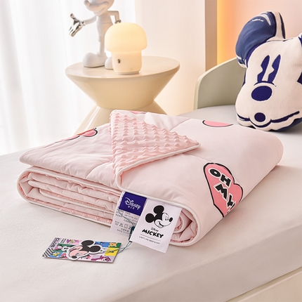嗨生活 2025年迪士尼凉感丝冰豆豆被 夏被 夏凉被 儿童夏被 幼儿园夏被 直播首选 爱心米妮