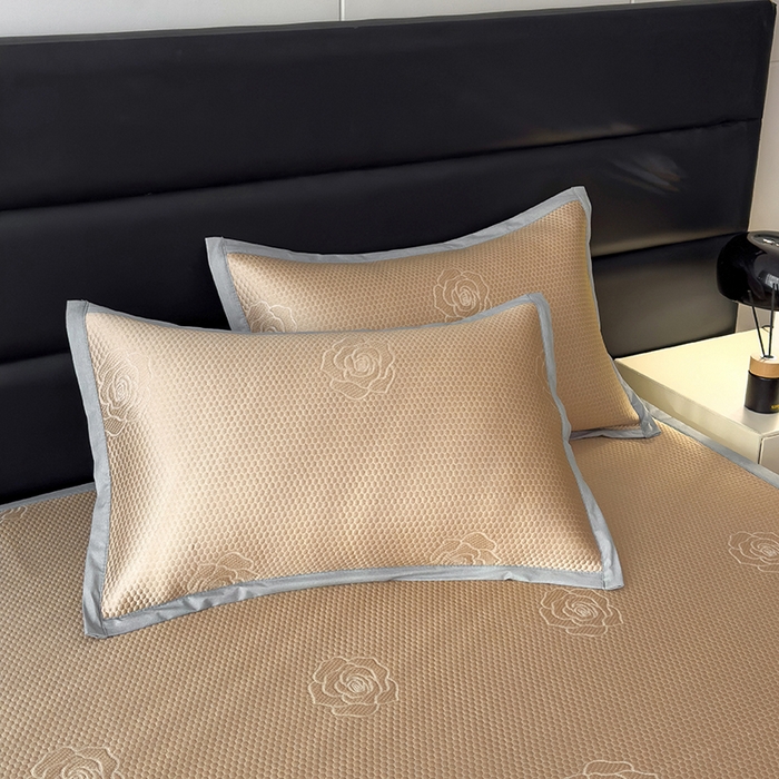 91家纺网 家纺一手货源 找家纺 欧邦 2025新款A类3D立体提花冰豆豆凉席 冰豆豆-摩卡咖